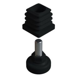 30x30 Mm Kademeli Plastik Rotil Ayak - Profil Ayağı Tezgah Ayarlı Ayak Siyah-1.jpg