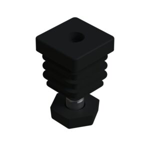 30x30 Mm Kademeli Plastik 6 Köşe Rotil Ayak M10 - Profil Ayağı Tezgah Ayarlı Ayak Siyah-1.jpg