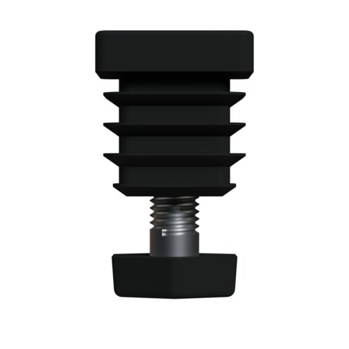 30x30 Mm Kademeli Plastik 6 Köşe Rotil Ayak M10 - Profil Ayağı Tezgah Ayarlı Ayak Siyah-2.jpg