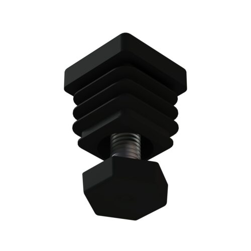 30x30 Mm Kademeli Plastik 6 Köşe Rotil Ayak M10 - Profil Ayağı Tezgah Ayarlı Ayak Siyah-3.jpg
