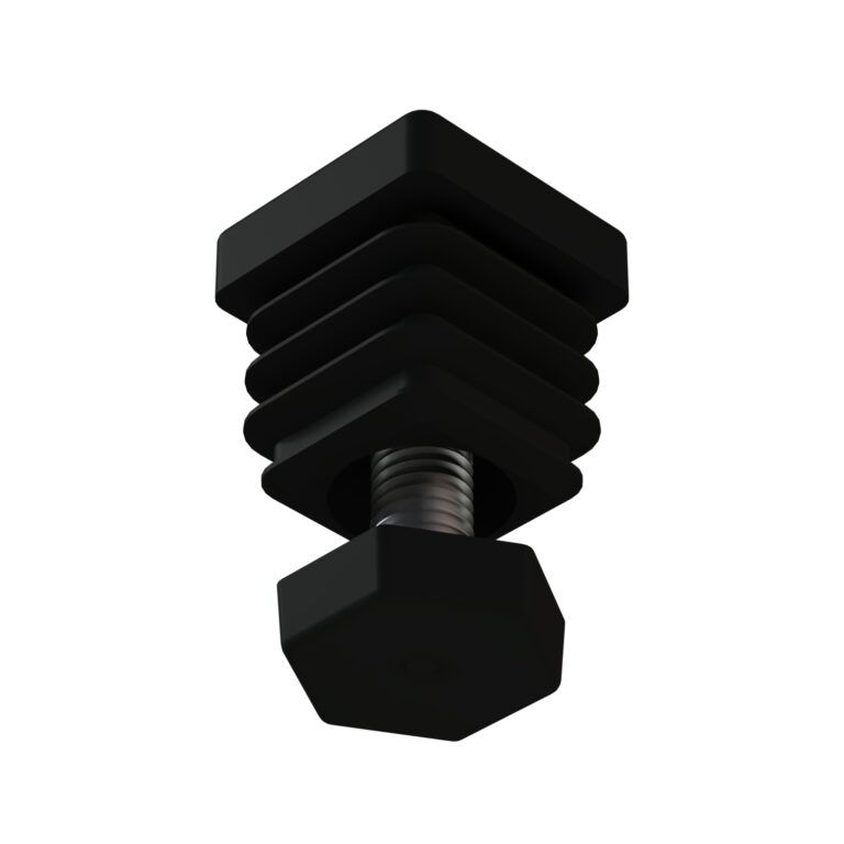 30x30 Mm Kademeli Plastik 6 Köşe Rotil Ayak M10 - Profil Ayağı Tezgah Ayarlı Ayak Siyah-3.jpg