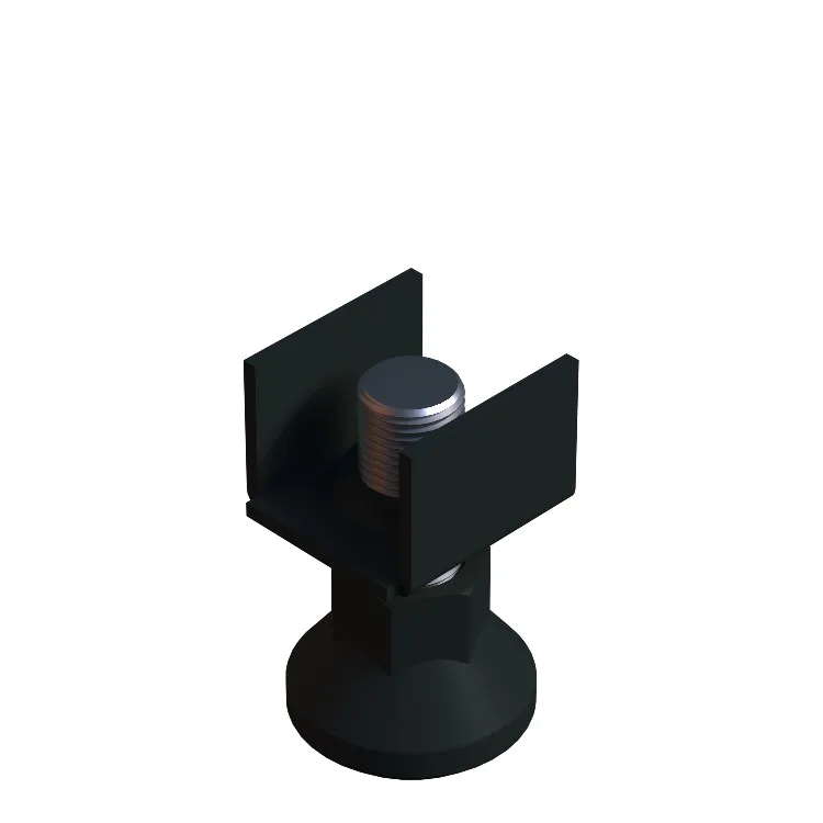 40x40 Mm U Geçme Plastik Rotil Ayak M16 - Profil Ayağı Tezgah Ayarlı Ayak Siyah-1.jpg