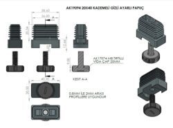 20x40 Mm Kademeli Gizli Ayarlı Profil Pabucu Siyah-4.jpg