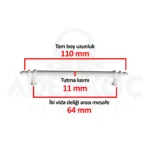 Kumru 64 Mm Çekmece Dolap Mobilya Kulpu Sert Plastik Polimer Beyaz-2.jpg