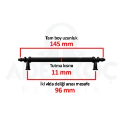 Kumru 96 Mm Çekmece Dolap Mobilya Kulpu Sert Plastik Polimer Siyah-2.jpg