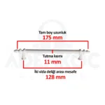 Kumru 128 Mm Çekmece Dolap Mobilya Kulpu Sert Plastik Polimer Beyaz-2.jpg