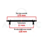 Kumru 128 Mm Çekmece Dolap Mobilya Kulpu Sert Plastik Polimer Siyah-2.jpg