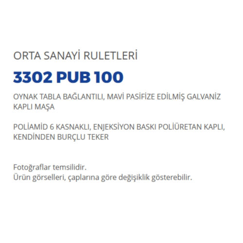 Mavi Pasifize Edilmiş Galvaniz Kaplı Maşa Poliamid 6 Kasnaklı