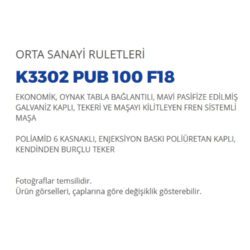 Mavi Pasifize Edilmiş Galvaniz Kaplı Maşa Poliamid 6 Kasnaklı