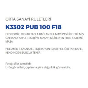 Mavi Pasifize Edilmiş Galvaniz Kaplı Maşa Poliamid 6 Kasnaklı