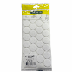 Pacific Yuvarlak Yapışkanlı Sandalye Koltuk Mobilya Ayak Keçesi Felt 28 Mm Beyaz-1.jpg