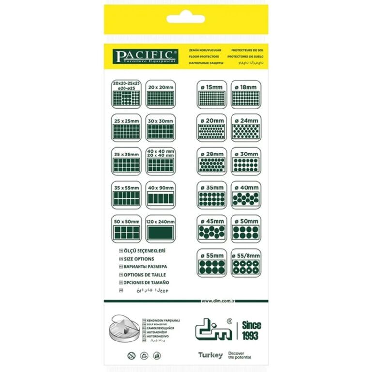 Pacific Yuvarlak Yapışkanlı Sandalye Koltuk Mobilya Ayak Keçesi Felt 24 Mm Beyaz-2.jpg